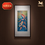 铜师傅 手工錾刻 铜雕画《九鱼聚财之二》装饰画 背景画 壁画
