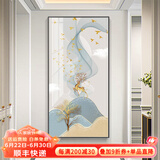 墨派（Mopai）入户玄关装饰画竖版轻奢走廊过道背景墙壁画现代简约免打孔 一鹿向前 80*160cm烤瓷镶钻+铝合金边框