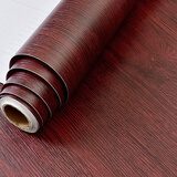 菲客木纹贴纸带胶墙贴纸自粘衣柜桌面旧房门家具翻新贴窗户家具翻新贴 红酸枝木 60厘米宽X5米长