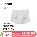 ubras无尺码中腰内裤女包臀无痕内裤夏季抗菌高弹女士透气纯色粉底液 绿油柑色 均码 （适合90-130斤）