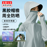 BRCZRO（法国）黑胶帽檐防晒衣女士冰丝速干防紫外线皮肤衣服登山薄外套 【星空】远山灰 均码 【参考体重  80-160斤】