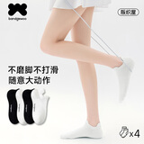 阪织屋（Bandgewoo）袜子夏季女纯棉7a级100%抗菌防臭女士透气短袜薄短筒袜 四双装