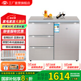 尊贵（ZUNGUI） BCD-210CV 210升 卧式冰箱家用抽屉柜式小型双门橱柜式嵌入式矮电冰箱 酷金
