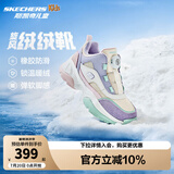 Skechers斯凯奇儿童绒绒靴（跃界系列）男童冬短靴旋钮女童加绒鞋302528L 女童/自然色/多彩色/NTMT 37