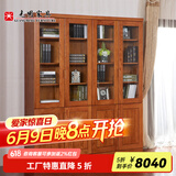 光明家具 实木书柜北美红橡木书架现代简约带门书架 63101 四门书柜