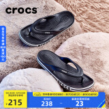 crocs卡骆驰贝雅卡骆班运动拖鞋男鞋女鞋居家夹脚平底人字拖鞋|205393 黑色/白色-066 41 /42(260mm)