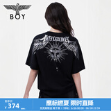 BOY LONDON【暗黑罗盘】夏情侣款短袖权杖印花炸街潮牌T恤N01906 黑印银N01906 经典升级款 M