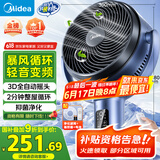 美的（Midea）【变频轻音】空气循环扇家用遥控电风扇四季净化扇轻音落地扇99%抑菌桌面小风扇大风力风扇GDG24ZR