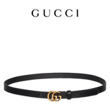 GUCCI古驰GG Marmont系列窄版腰带2厘米宽 黑色 85cm