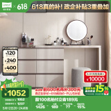 林氏家居梳妆台卧室小户型化妆桌家用网红OV3C【灰】+斗柜+妆镜+妆凳组合