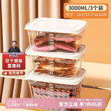 美煮妇冰箱食物收纳盒冷藏冷冻速冻专用保鲜盒食品级火锅食材冻肉分格盒 纯白 3件套 9L