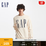 Gap男女装字母印花大logo圆领抓绒卫衣609136简约经典款 奶油米色 165/88A(S) 亚洲尺码
