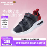 Skechers斯凯奇儿童运动鞋春秋女童魔术贴休闲鞋中大童轻质跑步鞋303601L 403723L炭灰色/红色/CCRD 35