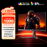 AOC 27英寸2K240Hz 1152分区QD-MiniLED HVA Black HDR1000 快速液晶1ms游戏电竞显示器 逐光Q27G4ZMN