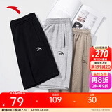 安踏速干裤丨短裤男运动裤2025夏季休闲黑色五分裤送爸爸跑步健身裤 透爽凉感-基础黑8310-4 L (男适合175)
