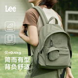 Lee时尚帽檐双肩包2026新款户外亲子旅游轻便背包大容量通勤学生书包 甘草绿（小号/可放9.7寸ipad）