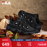 FILA【杨幂同款】官方豌豆鞋女鞋老爹鞋运动鞋冬季新款运动休闲鞋 黑/影黑灰-BD 38