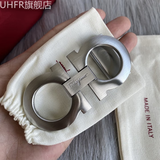 UHFR官方适配原版菲拉腰带格慕扣头8打孔皮带扣头3.43.5纯铜平滑扣 拉丝银色