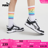 彪马（PUMA）熊猫配色透气迷彩休闲板鞋经典复古运动鞋REBOUND 368876 黑色-白-01 37