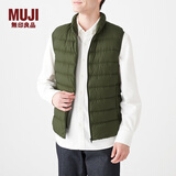 无印良品 MUJI 男式 轻量羽绒便携式 背心 19AD432 深绿色 XL