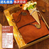 协同 相册本纪念册出游复古皮质文艺DIY手工活页创意粘贴式覆膜旅游生日礼物 珊瑚橘-高档礼盒（含灯串+花束+贺卡+彩色笔）