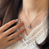 KSLS925银紫水晶葫芦项链女锁骨链招财福禄吊坠生日礼物送妈妈女友 紫运葫芦项链+S925银链+玫瑰礼盒 情人节礼物/配首饰证书/代写贺卡