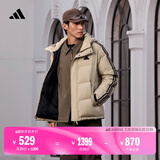 adidas 600蓬保暖拒水防泼防风连帽鸭绒羽绒服阿迪达斯官方轻运动 魔力浅褐 L