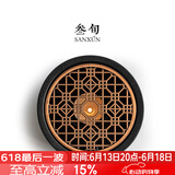 叁旬山峦温茶炉小火炉蜡烛围炉煮茶保温底座茶杯加热温茶器暖茶器 山峦温茶炉【禅风黑】_小号