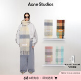Acne Studios520礼物男女同款 格纹流苏彩虹Vally围巾羊毛披肩CA0084 香草色/米色/淡紫色 均码