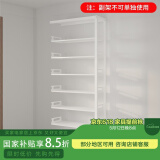 豫正家用书架2.4m七层家庭图书馆书架落地多层钢制学生宝宝图书架 珍珠白7层单面2.4m高1.1m副架