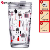帕莎帕琦（Pasabahce）钢化玻璃杯原装进口带盖吸管牛奶杯饮料咖啡杯570ml42287-红色