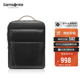 新秀丽（Samsonite）男士双肩包14英寸大容量商务背包牛皮电脑包TM0*09001