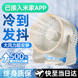 艾芭莎（Aibaasaa）桌面小风扇家用【空气循环扇】学生宿舍台面小风扇办公室桌面小风扇长续航静音迷你壁挂两用电风扇 【白色充电版】静音超长续航 | 可挂可立|充插两用