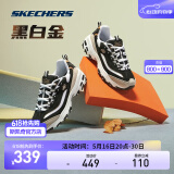 斯凯奇（Skechers）黑白金熊丨男女同款老爹鞋复古熊猫鞋情侣校园风潮流增高运动休闲 【男款】黑色/金BKGD(黑金) 42.5