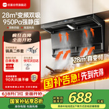 优盟（UM）【家电国家补贴20%】顶侧双吸抽吸排油烟机 28风量变频家用大吸力7字型超薄平嵌自清洁CXW-218-A7