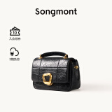 Songmont山下有松小号巧克力包新款牛皮斜挎链条软手机包母亲节礼物 黑色(现货)
