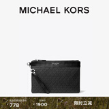 MICHAEL KORS迈克高仕 MK Hudson 男士老花手拿包文件袋 黑色 001 NS