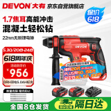 大有20V无刷充电电锤两用锂电锤冲击钻工业级电锤DRH双电5.0标充