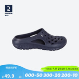 迪卡侬（DECATHLON）游泳男士凉鞋沙滩拖鞋洞洞鞋外穿NABD2027999深蓝色网格款41码