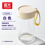 富光清然玻璃杯 高硼硅玻璃水杯子 女生便携牛奶咖啡刻度茶杯330ml