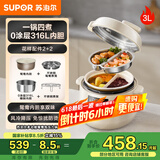 苏泊尔（SUPOR）【国家补贴】鸳鸯电压力锅3L 多功能0涂层钢胆2-4人家用 风冷降压电饭煲电炖锅高压锅SY-30YC3001