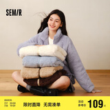 森马（Semir）外套女插肩袖珊瑚绒仿羊羔毛2024冬季立领宽松夹克109724108003