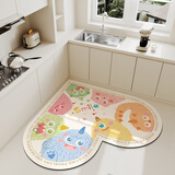 茵尚厨房吸水专用地垫防滑防油可擦免洗地毯垫心形垫子