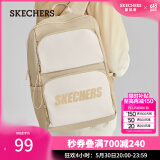 斯凯奇（Skechers）双肩包男女红色书包时尚大容量休闲运动旅行背包L320U196 爱尔兰奶油色/028R