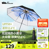 蕉下（beneunder）太阳伞防紫外线夏季遮阳伞晴雨两用伞双层三折防晒伞防晒小黑伞 【经典大花】蓝铃