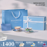 WEDGWOOD花间舞蝶一人悦享茶具套装骨瓷咖啡具子母壶杯碟套装 花间舞蝶杯碟组 2件