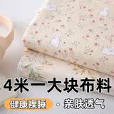 伊欧娜清仓特价处理4米大块布料可DIY床单被套隔断布防尘布沙发罩小布料 采薇兔 4米*2.3米布料