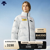 迪桑特（DESCENTE）SKI STYLE 男女同款 瑞士国家队合作 光热转能 蓄温 短款羽绒服 WT-狼王白 （雪山满印） L (175/96A)