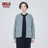 无印良品（MUJI）女式  长毛抓绒 夹克 短款外套女  简约风 BB2NSA3A 浅蓝色 S(155/80A)