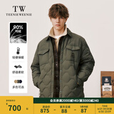 Teenie Weenie Men小熊男装羽绒服冬季衬衫式羽绒服保暖外套外套男 军绿色 L (175)